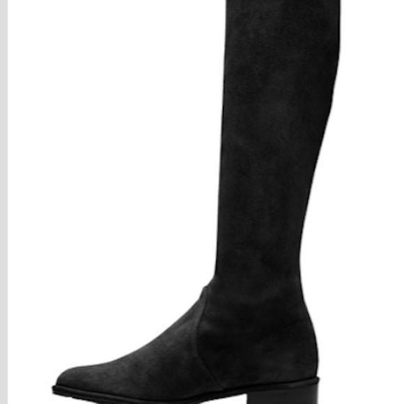 NWT Stuart Weitzman Lowland Stretch Suede Over-the-Knee Boots Black 7.5 - Picture 5 of 8